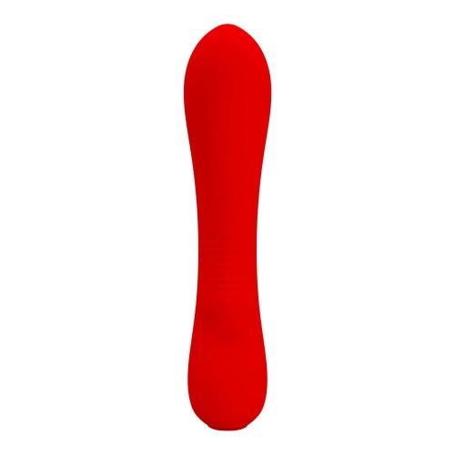 Pretty Love Matt red 12 function rabbit vibrator made of soft silicone