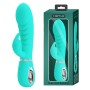 Pretty Love Prescott green soft rabbit vibrator with bulbous head and clitoral stimulator