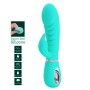 Pretty Love Prescott green soft rabbit vibrator with bulbous head and clitoral stimulator