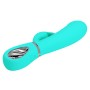 Pretty Love Prescott green soft rabbit vibrator with bulbous head and clitoral stimulator