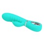 Pretty Love Prescott green soft rabbit vibrator with bulbous head and clitoral stimulator