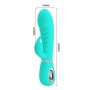 Pretty Love Prescott green soft rabbit vibrator with bulbous head and clitoral stimulator