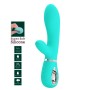 Pretty Love Thomas green super soft silicone vibrator with clitoral stimulator