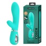 Pretty Love Thomas green super soft silicone vibrator with clitoral stimulator