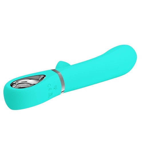Pretty Love Thomas green super soft silicone vibrator with clitoral stimulator