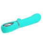 Pretty Love Thomas green super soft silicone vibrator with clitoral stimulator
