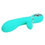 Pretty Love Thomas green super soft silicone vibrator with clitoral stimulator