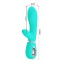 Pretty Love Thomas green super soft silicone vibrator with clitoral stimulator