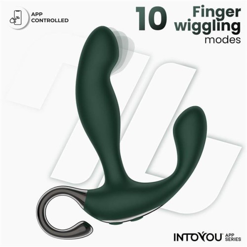 Intoyou Greeny простатен масажор зелен Intoyou Greeny зелен простатен масажор с движещ се пръст и приложение