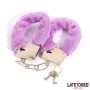 Latetobed furry handcuffs purple Latetobed purple furry metal handcuffs