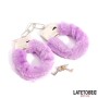 Latetobed furry handcuffs purple Latetobed purple furry metal handcuffs