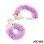 Latetobed furry handcuffs purple Latetobed purple furry metal handcuffs