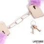 Latetobed furry handcuffs purple Latetobed purple furry metal handcuffs