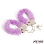 Latetobed furry handcuffs purple Latetobed purple furry metal handcuffs