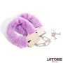 Latetobed furry handcuffs purple Latetobed purple furry metal handcuffs