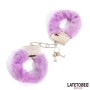 Latetobed furry handcuffs purple Latetobed purple furry metal handcuffs