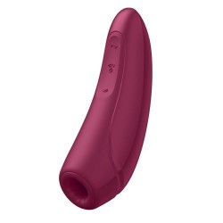 Вакуумен стимулатор с вибрация и приложение Satisfyer Curvy 1+ розово червен