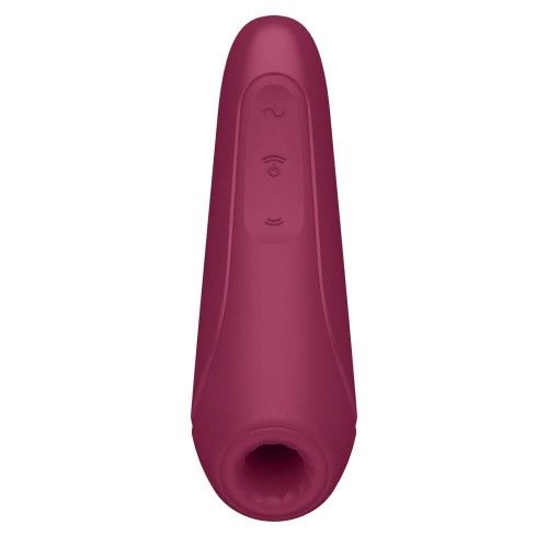 Satisfyer Curvy 1+ розово червен вакуумен клиторен стимулатор с вибрация
