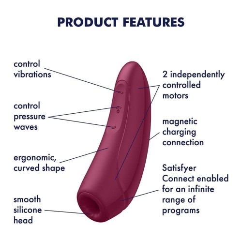 Satisfyer Curvy 1+ розово червен вакуумен клиторен стимулатор с вибрация