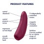 Satisfyer Curvy 1+ розово червен вакуумен клиторен стимулатор с вибрация