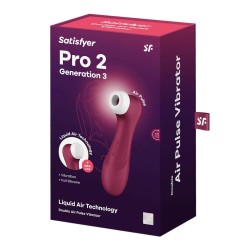 Вакуумен стимулатор Satisfyer Pro 2 Generation 3 Liquid Air Винено червен