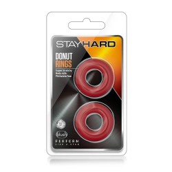 Cock Ring Set Stay Hard Donut Rings Red