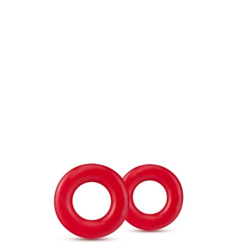 Stay Hard Donut Rings red stretchy cock rings set of 2