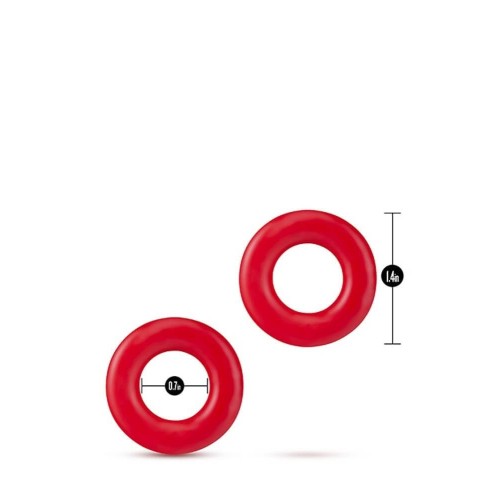 Stay Hard Donut Rings red stretchy cock rings set of 2