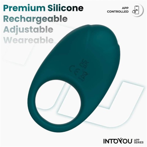 Intoyou Ringo green app controlled vibrating cock ring