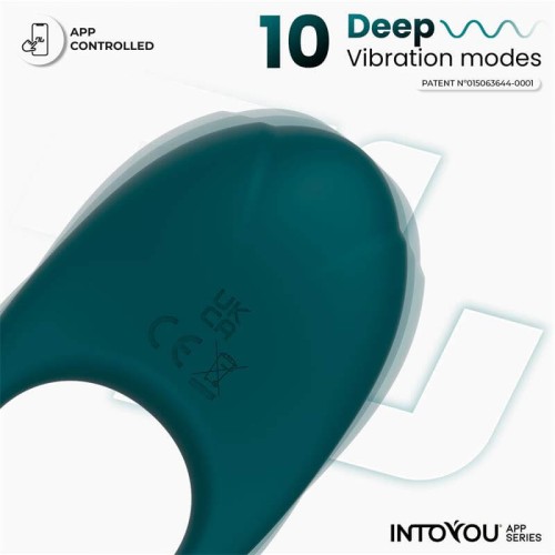 Intoyou Ringo green app controlled vibrating cock ring