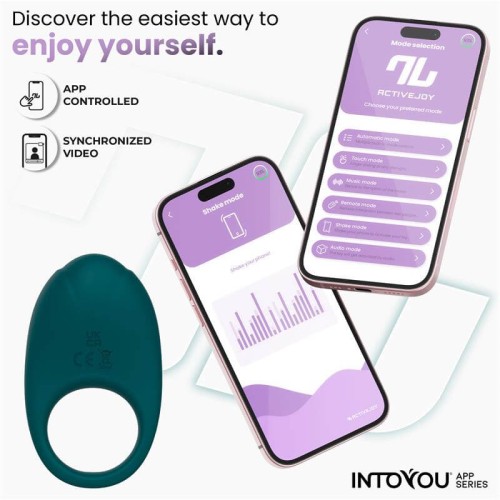 Intoyou Ringo green app controlled vibrating cock ring