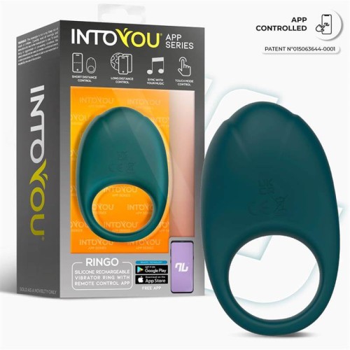 Intoyou Ringo green app controlled vibrating cock ring