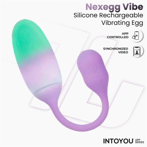 Intoyou Nexegg вибриращо яйце с приложение в цвят лилаво и фъстъчено