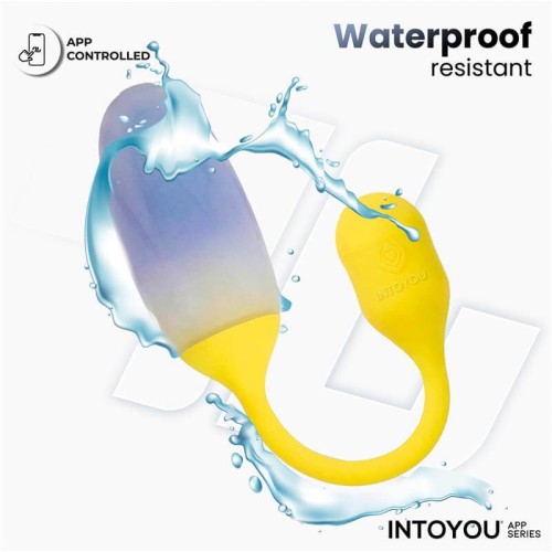 Intoyou Nexegg app controlled vibrating egg in yellow and purple